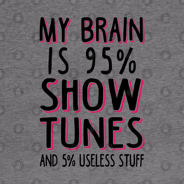 My Brain is 95% Show Tunes. Funny Theatre Gift. by KsuAnn